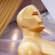 An Oscar statue on the red carpet near the Dolby Theater in Los Angeles, California, on March 27, 2022.